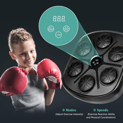 Music Boxing Machine, Smart Music Boxing Training Machine Wall Mounted, Bluetooth Boxing Workout Punching Equipment ，Gloves for Adults,Kids Included in Saudi Arabia