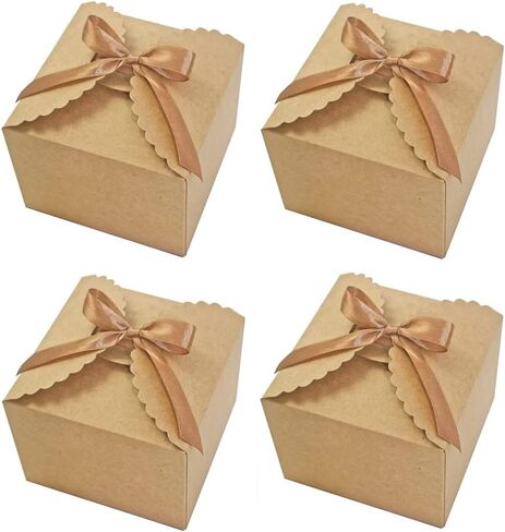 KUPOO Brown Gift Boxes 20PCS Small Premium Kraft Gift Box with Lid for Present,Cupcake Box, Bridesmaid Proposal Box, Gift Box for Birthday,Wedding, Groomsmen Proposal (4.72"X4.72"X3.54", Blue) in Kuwait
