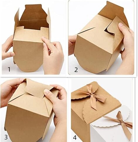 KUPOO Brown Gift Boxes 20PCS Small Premium Kraft Gift Box with Lid for Present,Cupcake Box, Bridesmaid Proposal Box, Gift Box for Birthday,Wedding, Groomsmen Proposal (4.72"X4.72"X3.54", Blue) in Kuwait