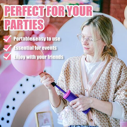 2 Pack Balloon Pump Handheld,2 Way Dual Action, Easy to Use Sturdy Balloon Pumps Handheld Inflator Pump for Birthday Balloon,Party Decoration in Saudi Arabia