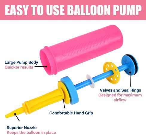 2 Pack Balloon Pump Handheld,2 Way Dual Action, Easy to Use Sturdy Balloon Pumps Handheld Inflator Pump for Birthday Balloon,Party Decoration in Saudi Arabia
