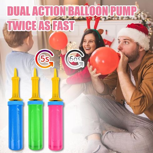 2 Pack Balloon Pump Handheld,2 Way Dual Action, Easy to Use Sturdy Balloon Pumps Handheld Inflator Pump for Birthday Balloon,Party Decoration in Saudi Arabia