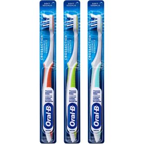 Oral-B CrossAction Compact Toothbrush, 23 Soft (Colors Vary) - Pack of 3