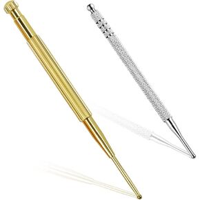قلم ضغط إبري من قطعتين من BLMHTWO، قلم الوخز بالإبر مزدوج الرأس لتدليك الأنسجة العميقة من الفولاذ المقاوم للصدأ قابل للسحب للأذن والجسم، قلم مسبار للمنتجعات الصحية المنزلية (ذهبي وفضي) in Kuwait