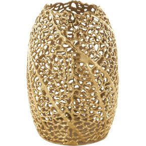 Deco 79 Aluminum Metal Abstract Decorative Vase Metallic Coral Inspired Centerpiece Vase, Vase for Home Decoration 9" x 9" x 13", Gold