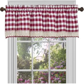 Achim Buffalo Check Valance Window Curtains - 58 Inch Width, 14 Inch Length - Black & White Plaid & Dining Room Home Decor & Buffalo Check Panel - 42x84 - Black/White