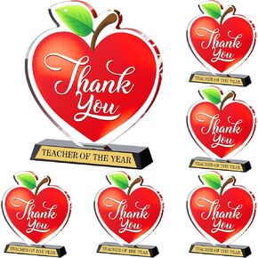 Misdary 6 قطع جائزة مدرس العام لجائزة المعلمين Apple Trophies الاكريليك جائزة الكأس 5.5 بوصة هدية تقدير المعلم المتخرج لهدايا الجوائز in Kuwait