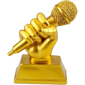 Microphone Trophy Gold Trophy Mic Trophy for Singing Speech Competition