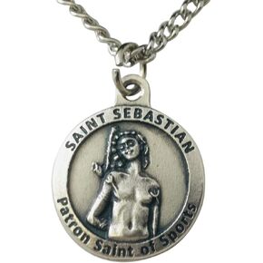 St Sebastian Soccer Medal with Stainless Steel Chain Gift Boxed