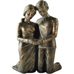 Husband & Wife Praying Couple Kneeling Statue Sculpture - Husband Wife Gifts, Couples Gift Ideas, Married Couples Gift Ideas, Soulmate Gifts, Wedding Gifts, Engagement Gift