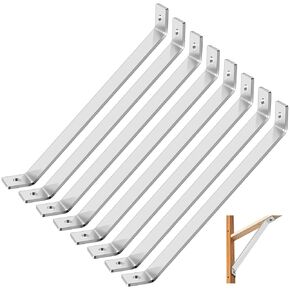 Tandefio 8 Pcs 14-5/8 Inches 45 Degree Corner Brace Angle Bracket for 1-5/8" Strut Channel Heavy Duty Inside Mount Metal Brackets 5.6mm Thickness for Joint Post and Beam Shelves, Silver