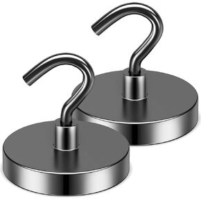 Grtard Magnetic Hooks Heavy Duty, Black 110 Lbs+ Magnetic Hooks, Magnets with Hooks for Cruise Cabins, Strong Magnet Hooks for Fridge, Hanging, Workplace, Grill, Kitchen and Home
