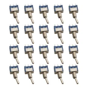ZCZQC 20PCS 3 Terminal 2 Position Toggle Switch MTS102 Rocker Switch Single Pole Double Throw Switch Mini Toggle Switch Suitable for Switching Lights Motors Low Voltage High Voltage Circuits