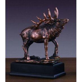 Bronze Finish Elk Statue 7.5 Inches Tall