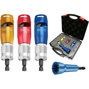 Wire Strippers for Drill, 2024 US Standard 10-14 AWG Wire Stripping Kit and Twisting Tool, Portable Electrician Tool Set, Drill Wire Stripper and Cutter for Quick Cable Stripping (6Pcs Stripper Set)