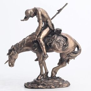 Veronese Design 7 5/8 Inch The End of Trail Native American Resin Sculpture Cold Cast Bronze Finish