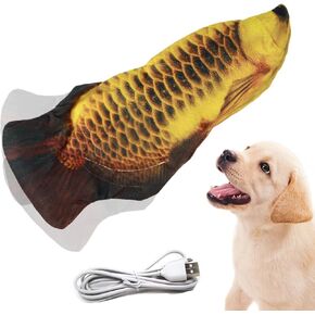 لعبة VAIZIQ Flopping Fish الكهربائية المتحركة للكلاب على شكل سمكة، لعبة كلب هزازة للأسماك المتخبط الواقعية، ألعاب للكلاب ألعاب تفاعلية للحيوانات الأليفة لتمرين الكلاب، لعبة مضغ للكلاب على شكل سمكة مرنة صغيرة ومتوسطة