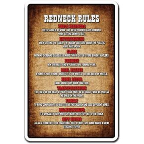 SignMission 8" X 12" Plastic Sign, Redneck Rules