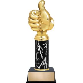 Thumbs Up Trophies, 11" Black Thumbs Up Trophy Award with Customization