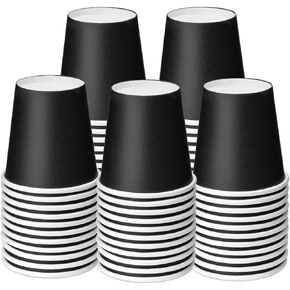 3 oz 100 Packs Small Disposable Bathroom Mouthwash Cups Bathroom Paper Cups Espresso Paper Cups Small Paper Cups for Snack Bathroom Espresso Perfect for Home Condos Rvs Campers (Black)