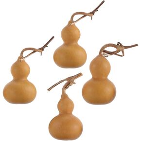 Gourd Decor Natural Gourd Figurine 4pcs Luck Gourd Wu Lou Statue Chinese Hu Lu Sculpture Home Feng Shui Decor Prosperity Decoration for Car Interior Office Desktop Decor Decorative Gourd