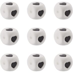 Beadthoven Silicone Beads 0-9 Number Silicone Round Beads for Keychain Making 13.5mm Round Ball Billiard Beads Assorted Rubber Beads for DIY Lanyard Pens Bracelet Jewelry Making Supplies 20PCS