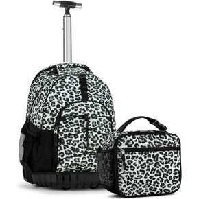 Choco Mocha Tie Dye Rolling Backpack for Girls with Lunch Bag, Large Travel Rolling Backpack Set for Teen Girls Middle School 18 Inch, Blue in Kuwait