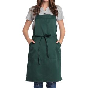 Adjustable Bib Apron with Long Ties for Women Men 18 Colors Chef Kitchen Cooking