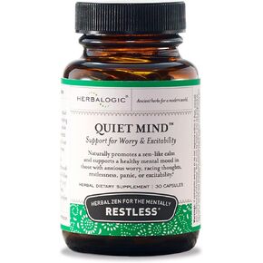 Herbalogic - Quiet Mind Herb Capsules - Non-Sedating, Promotes a Feeling of Zen-Like Calm - Eases Anxious Worry and Panicky Mood - Based on The Traditional Chinese Formula GUI Pi Tang - 30 Cap Count