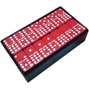 Marion & Co. Double Nine 9 Black Dominoes Jumbo Tournament Size Deluxe Velvet Box