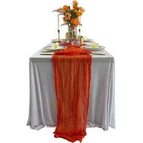 EHLDekol Cheesecloth Gauze Table Runner,Wedding Decor Arch Draping,Gauze Event Centerpiece Runner, Bridal Shower Runner(Terracotta,14ft)