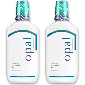 Opal by Opalescence Teeth Whitening and Fresh Breath Mouthwash (Pack of 2 Bottles) Cool Mint Flavor, Alcohol-Free, 16 Fl Oz. Made by Ultradent. 5447-2 in Kuwait