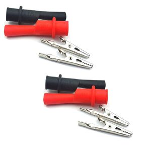FainWan 2 Pair Silicone Alligator Clips Set, Professional 1000V 10A Alligator Clip Test Kit, Banana Test Lead Probe Clip, Test Extension Compatible with Fluke Multimeter Tester Probe HI