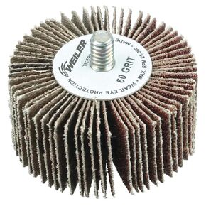 Weiler 52611 2" x 1" Tiger Coated Abrasive Flap Wheel, 1/4"-20 Threaded Stem, 60AO (Pack of 10)