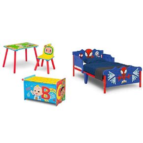 Delta Children - Disney Minnie Mouse 3-Piece Toddler Playroom Set– Includes Table, Chair and Toy Box, Pink