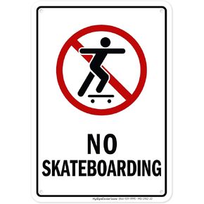 No Skateboarding Sign, 10x14 Inches, Rust Free .040 Aluminum, Fade Resistant, Made in USA by My Sign Center