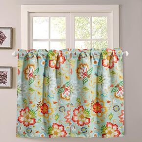 Country Rustic Kitchen Curtains, Vintage Boho Farmhouse Short Curtains Small Half Window Curtains for Bedroom Kitchen Bathroom, Cottagecore Blackout Privacy Curtain Tiers 36 Inches 2 Panel