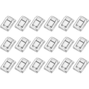 PATIKIL Toggle Catch Lock 1.4" x 0.9", 18 Pack Metal Buckle Hasp Lock Latch Clasp for Jewelry Box Wooden Case Decoration, Silver