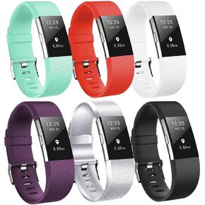 Baaletc Bands Compatible with Fitbit Charge 2 Classic Soft Silicone Replacement Wristbands for Fitbit Charge 2 Smart Watch Women Men Small Large