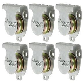 1-1/2" Wall Mount Pulley, Zinc Plated Removable Wire Rope Pulley Fit 3/8" Wire, 6 Pcs Small Pulleys with Load 420 Lbs for Lifting.