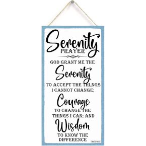TOMATO FANQIE Serenity Prayer Sign, Christian Decor Wood Sign Gift, God Grant Me The Serenity Wall Decor Framed, Farmhouse Live Room Bedroom Decor Wall Art Sign 12 x 6 inch (Black)