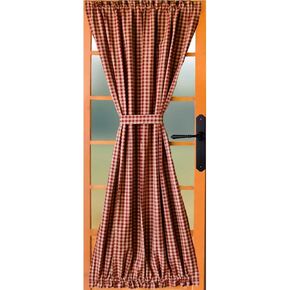 لوحة باب فرنسية من القطن غير المبطن باللون الأحمر وجوزة الطيب مقاس 42 بوصة × 72 بوصة من شركة Primitive Home Decors in Kuwait