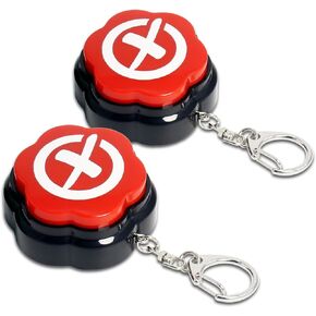 Portable Keychain Yes & No Buzzer Buttons with Sound, Answer Buzzers Set of 2, Buzzers for Game Show