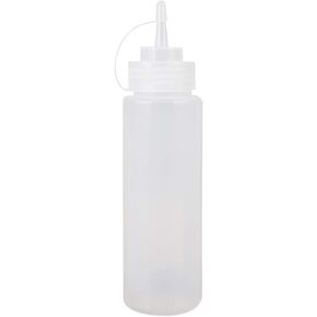 1 Piece Plastic Squeeze Bottle Plastic Squeeze Condiment Bottle Ketchup BBQ Sauce Dispensing Bottle with Twist On Cap Lids for Sauce Ketchup Craft Paint(16 Oz, White)