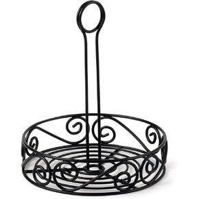 Spectrum Diversified Scroll Condiment Stand/Holder, Black
