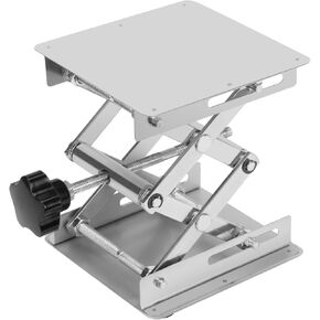 Lab Scissors Jack, Stainless Steel 4 x 4 inch/100 x 100 mm Laboratory Support Jack Platform Lab Lift Stand Table, Expandable Lift Height Range from 75 mm to 260 mm, Support Weight 5 KG