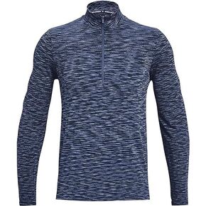 Under Armour Men's UA Seamless 1/2 Zip Long Sleeve Top Shirt (US, Alpha, Small, Regular, Regular, Midnight Navy/White - 410)