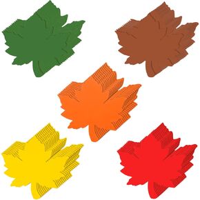 120 Pieces Maple Leaves Cutouts Paper Fall Leaves 4 Inch Paper Leaf Cutouts Assorted Colors Fall Leaves Die cuts for Thankful Tree, Thanksgiving Party Decoration, Leaf Paper Piecing, Bulletin Board