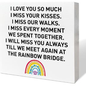 Memorial Gifts for Lose of Dog Cat, Pet Cat Sympathy Gifts Dog Remembrance Gifts Loss of Cat Bereavement Gifts, You Came Into My Life One Day, Dog Memorial Desk Decor Cat Sympathy Wooden Box Sign