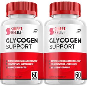 Sweet Relief Glycogen Support Capsules Supplement - SweetRelief Optimizer Advanced Formula, Sweet Relief Supplement, SweetRelief Booster Reviews,Glycogen Supplement (2 Pack - 120 Capsules)